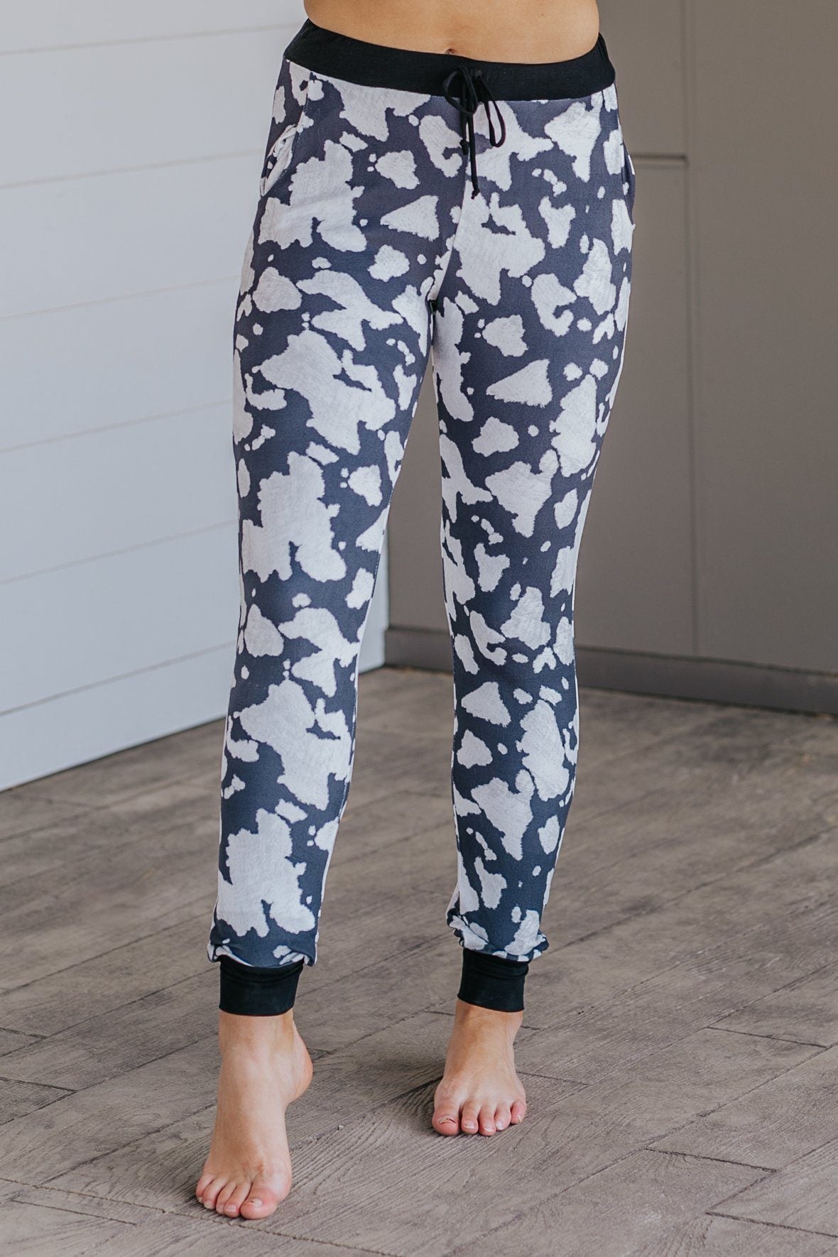 cow print joggers