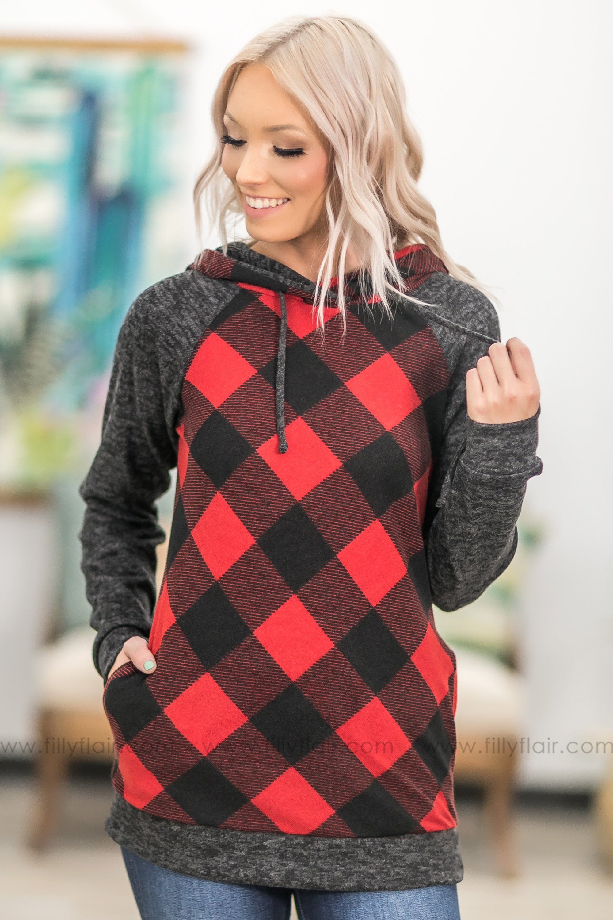 buffalo plaid sweatshirt