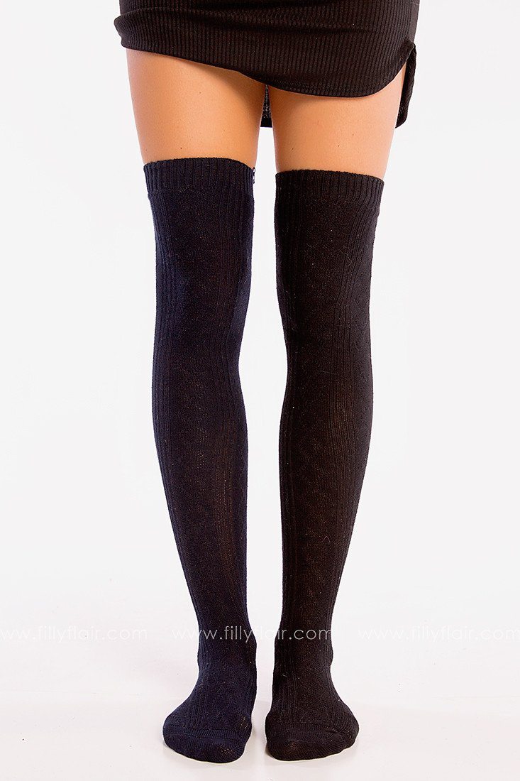 Over the Knee Socks in Black – Filly Flair