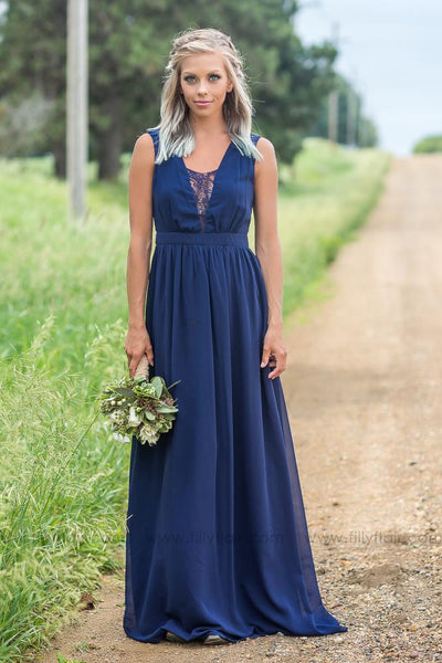 Manda Bridesmaid Dress in Navy Blue