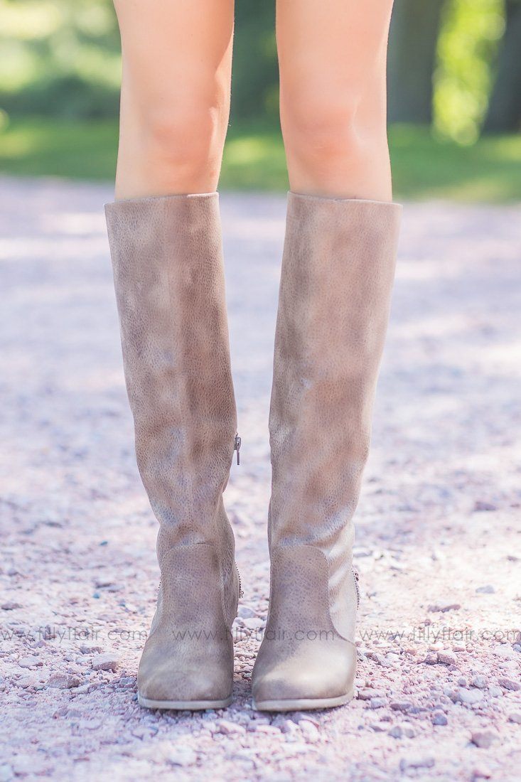 Sass It Up Not Rated Tall Boots in Taupe - Filly Flair