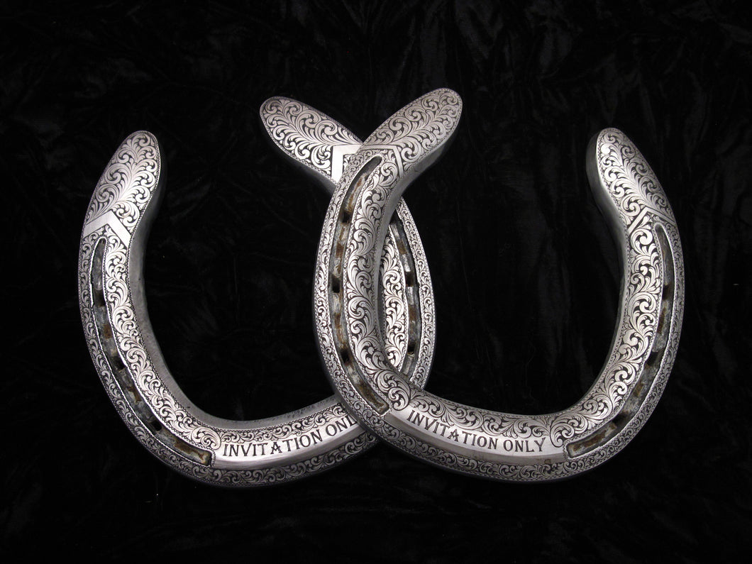 engraved iron horseshoe