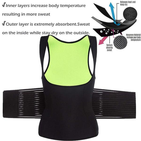 Neoprene Sauna Vest With Waist Belt | Hourglass Gal