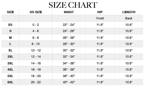 Hourglass Gal Waist Trainer Size Chart