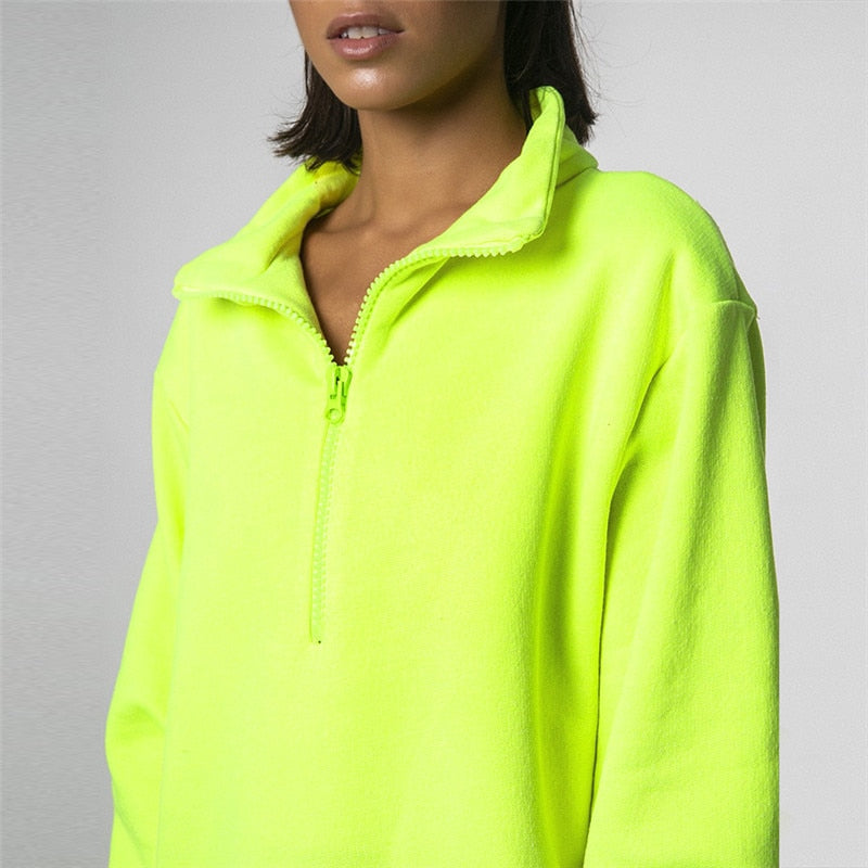 womens neon green hoodie