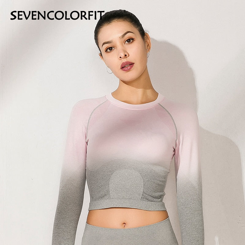 long sleeve crop top yoga