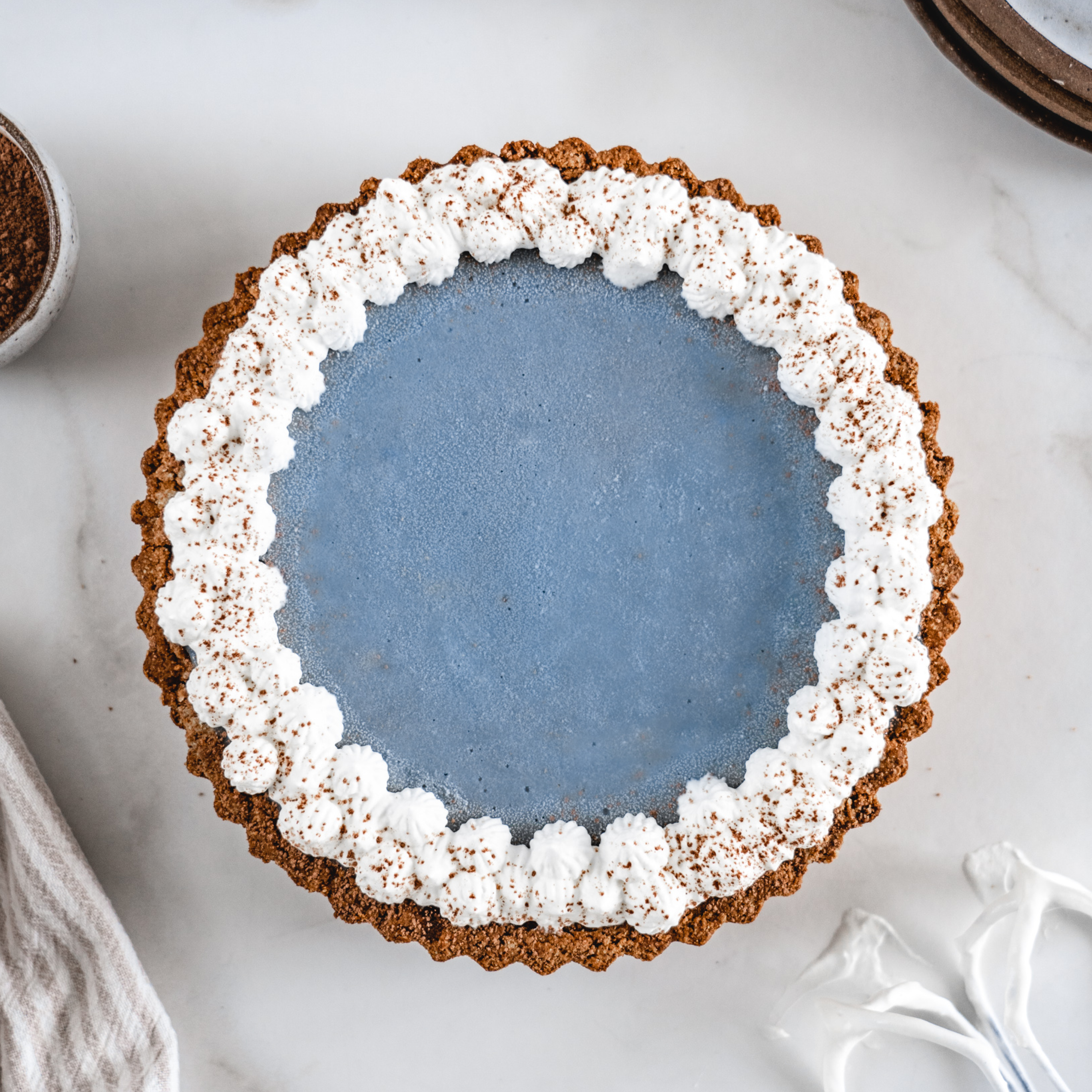 vegan blue almond cow tart