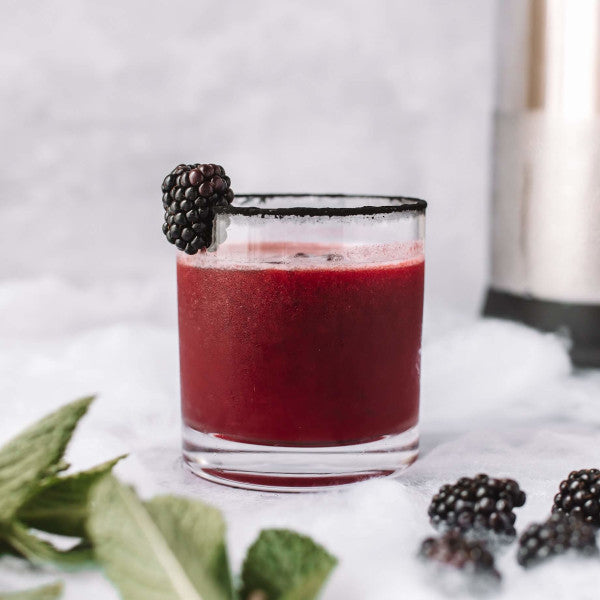 black magic mule cocktail with blackberries and mint