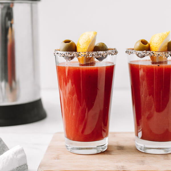 a Bloody Mary made with an almond cow
