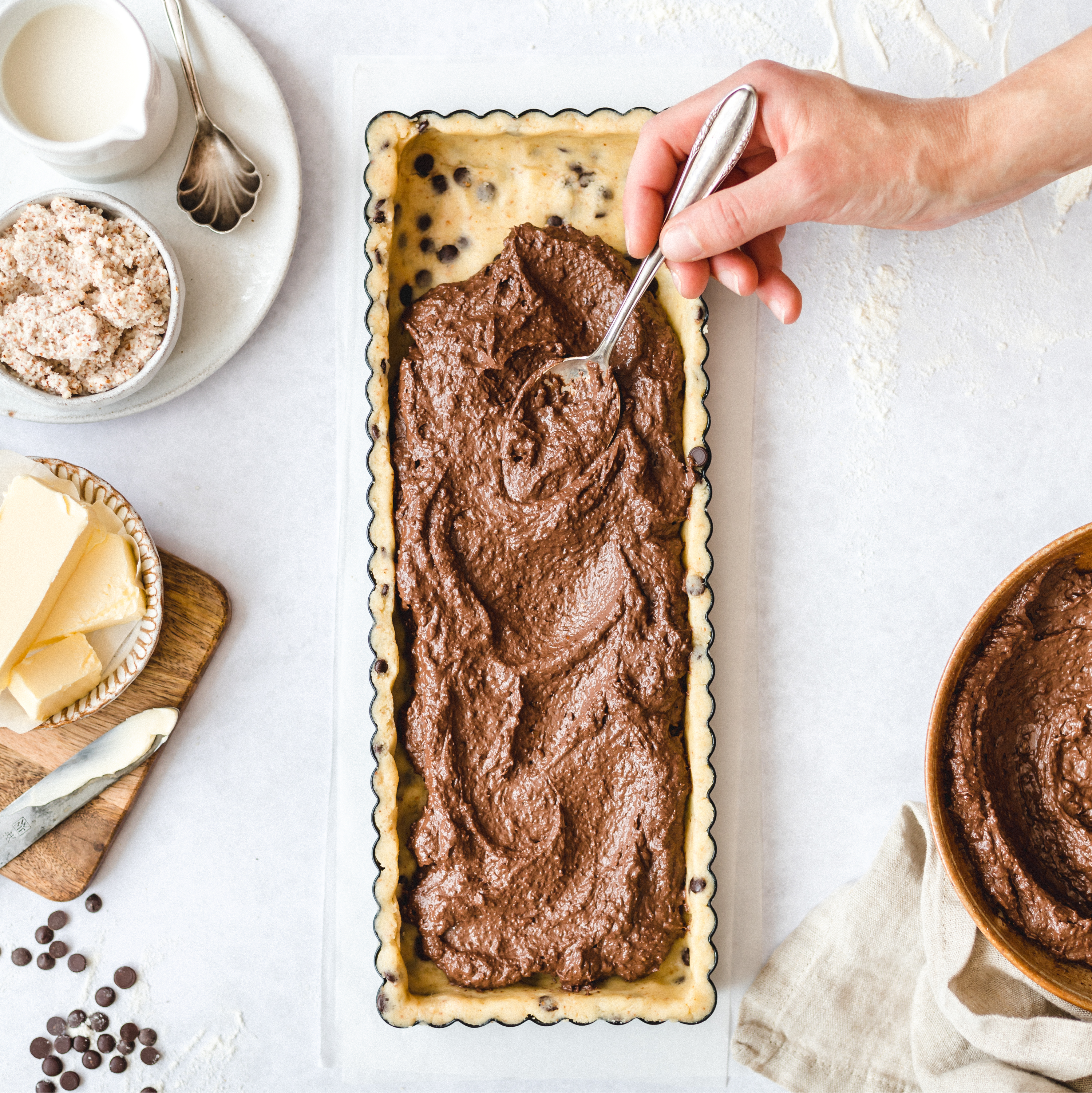 Brookie (Brownie & Cookie) Tart Brownie Filling