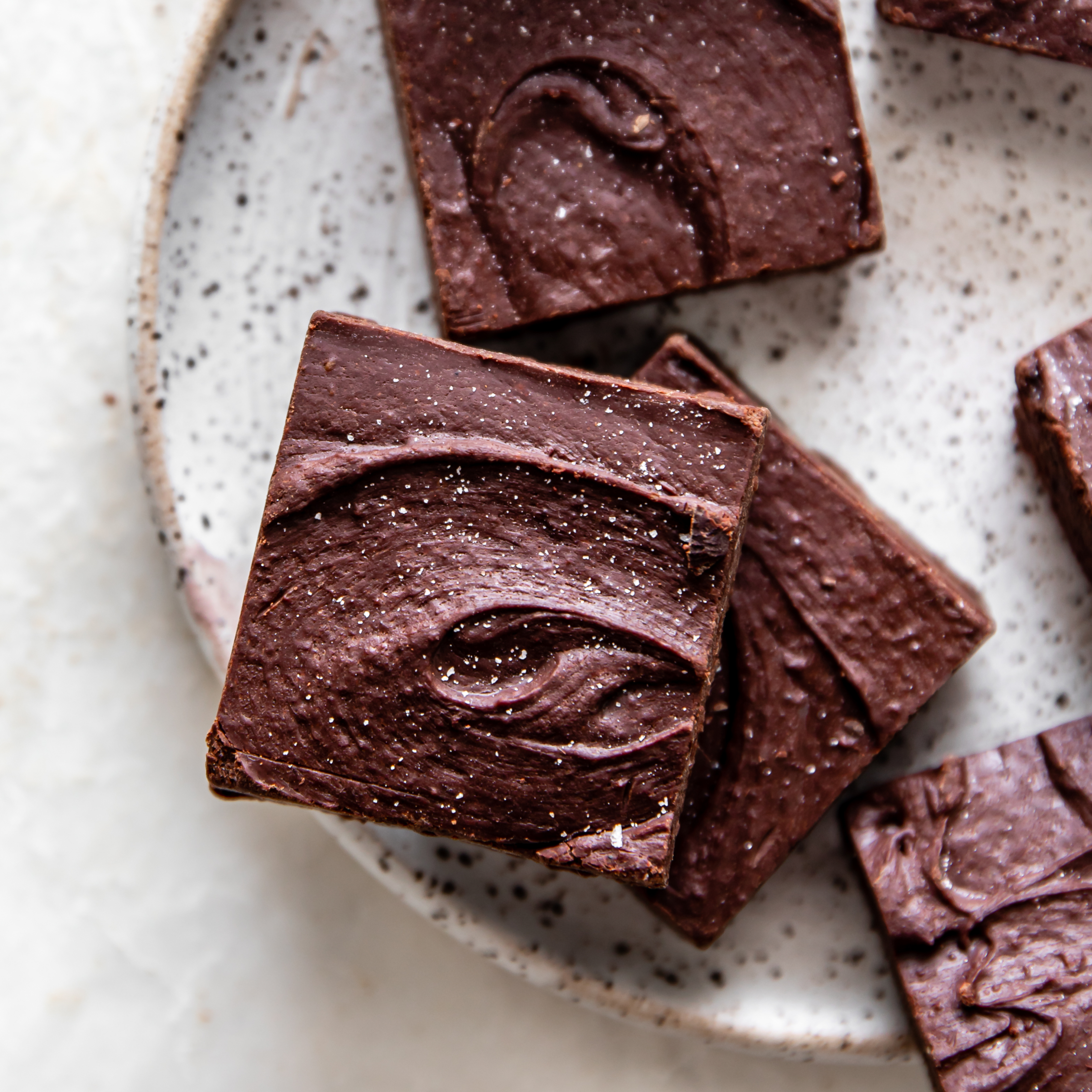 a plate of vegan Chocolate Fudge