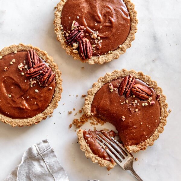 3 vegan Pecan Tartlets