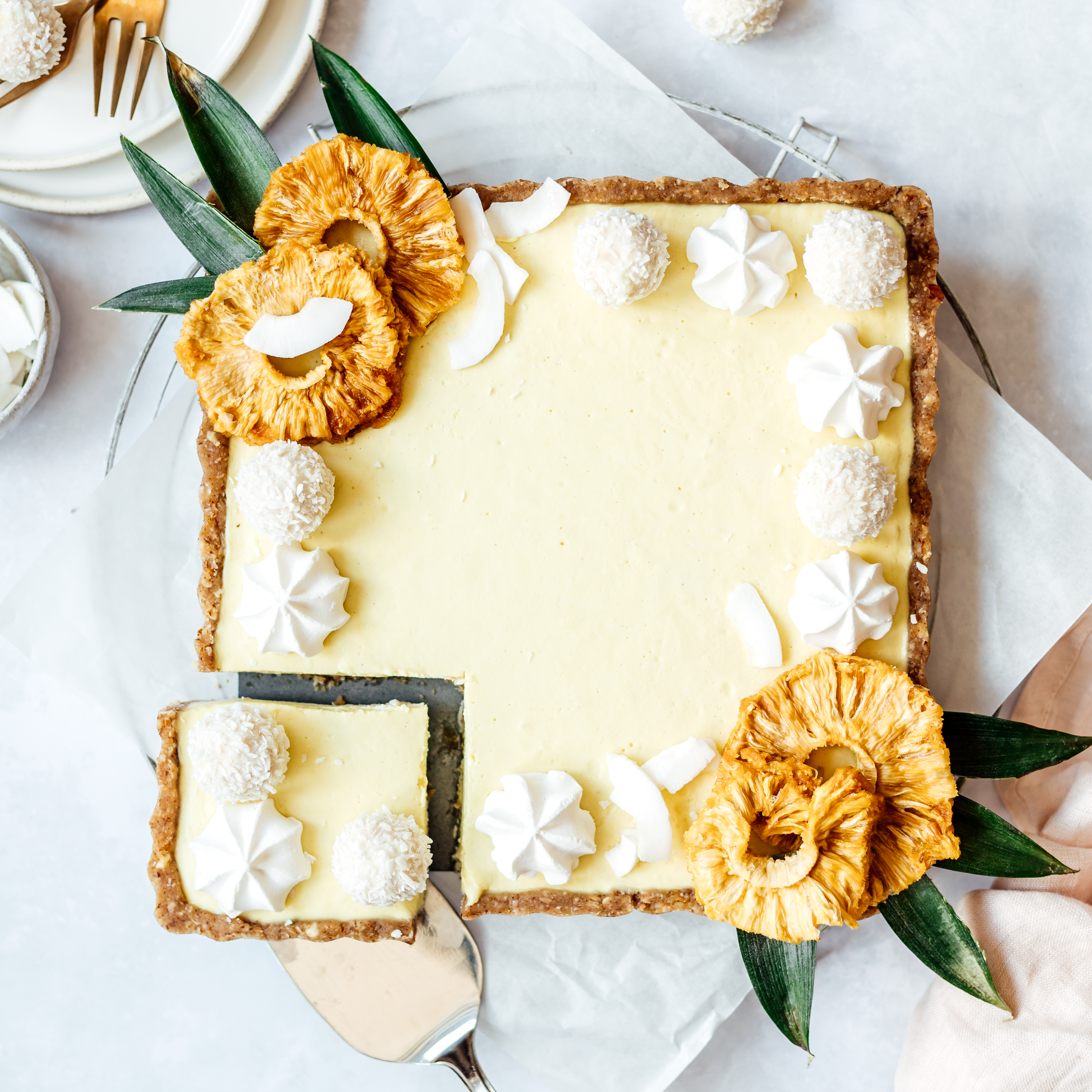 Pina Colada Ice Cream Tart