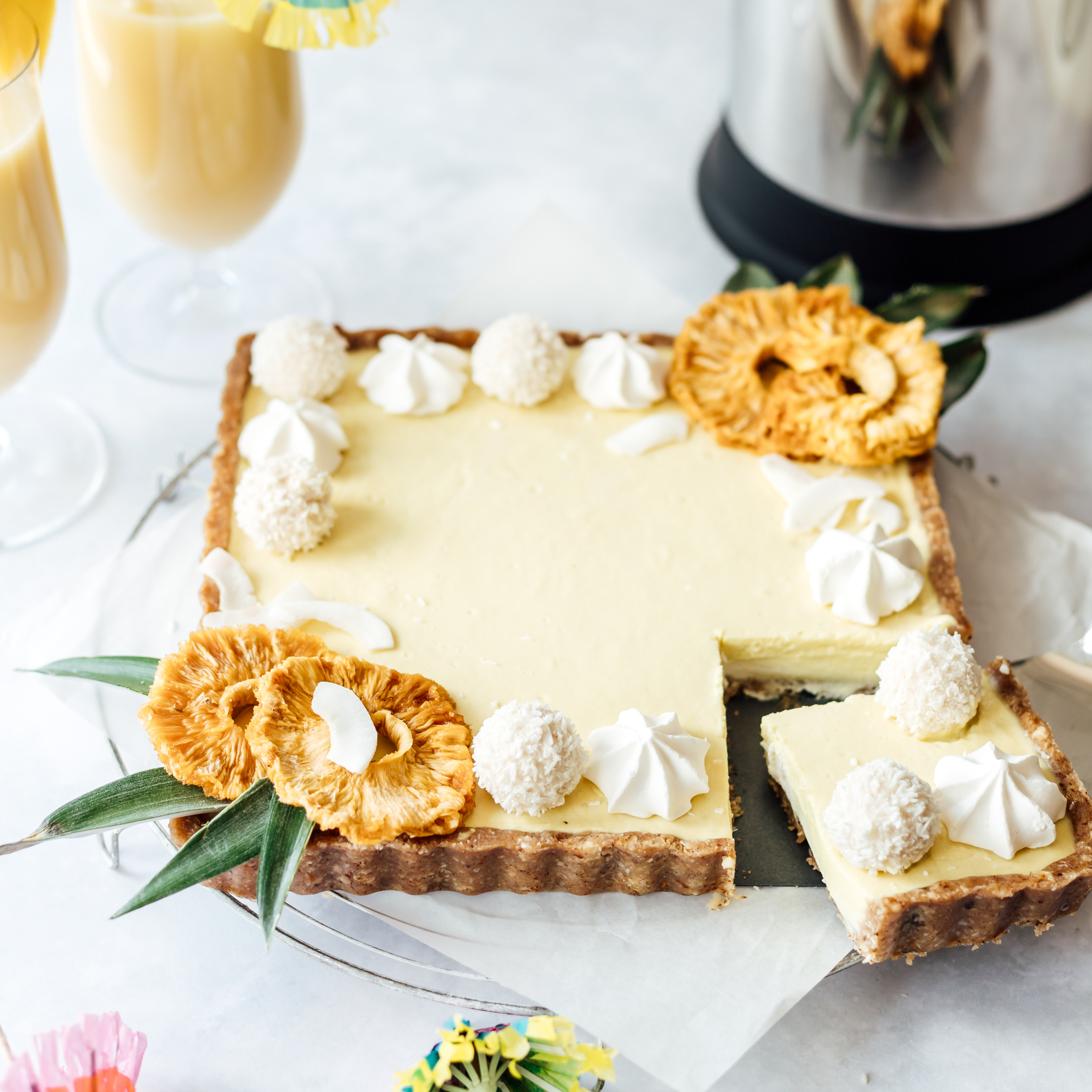 Pina Colada Ice Cream Tart