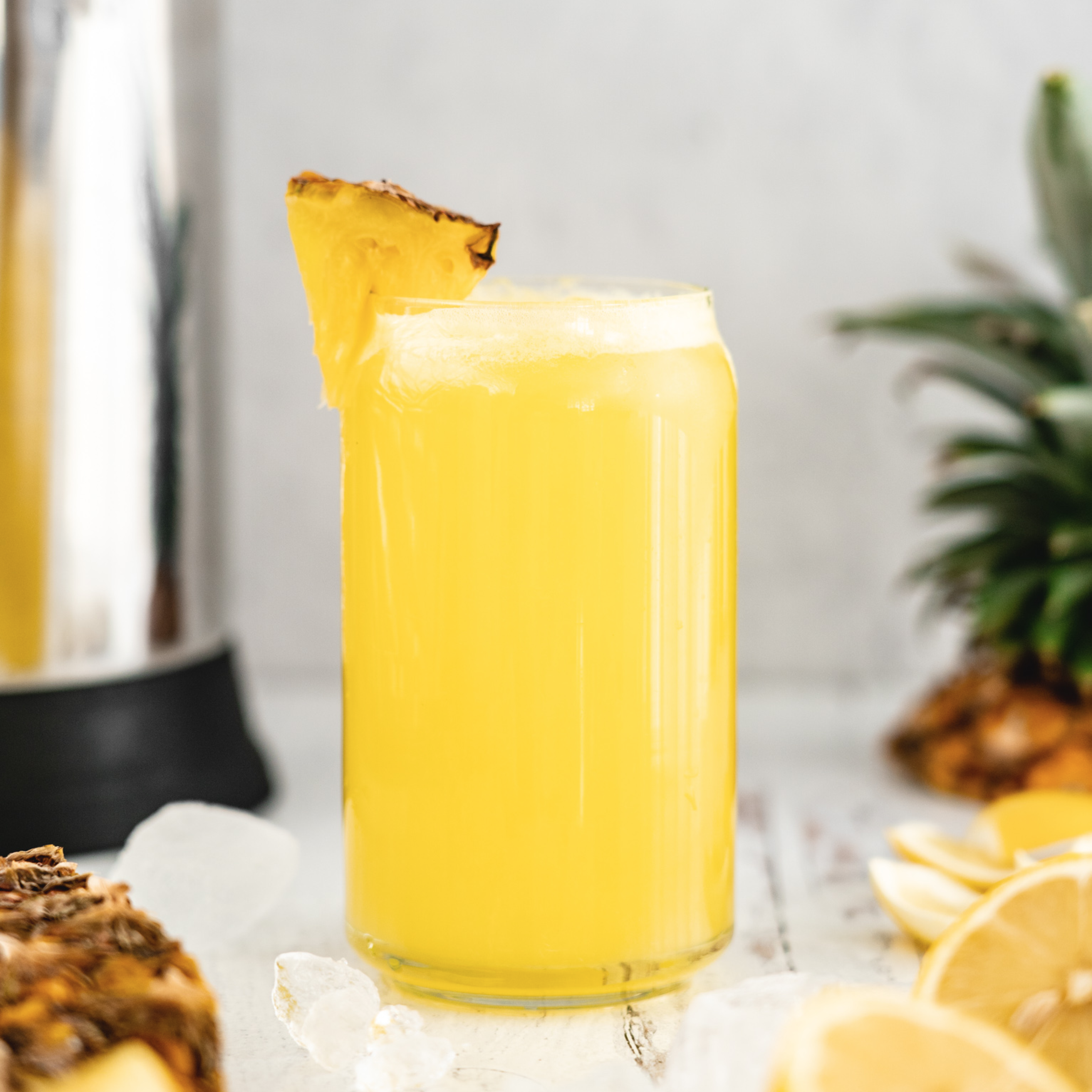glass of pineapple lemonade