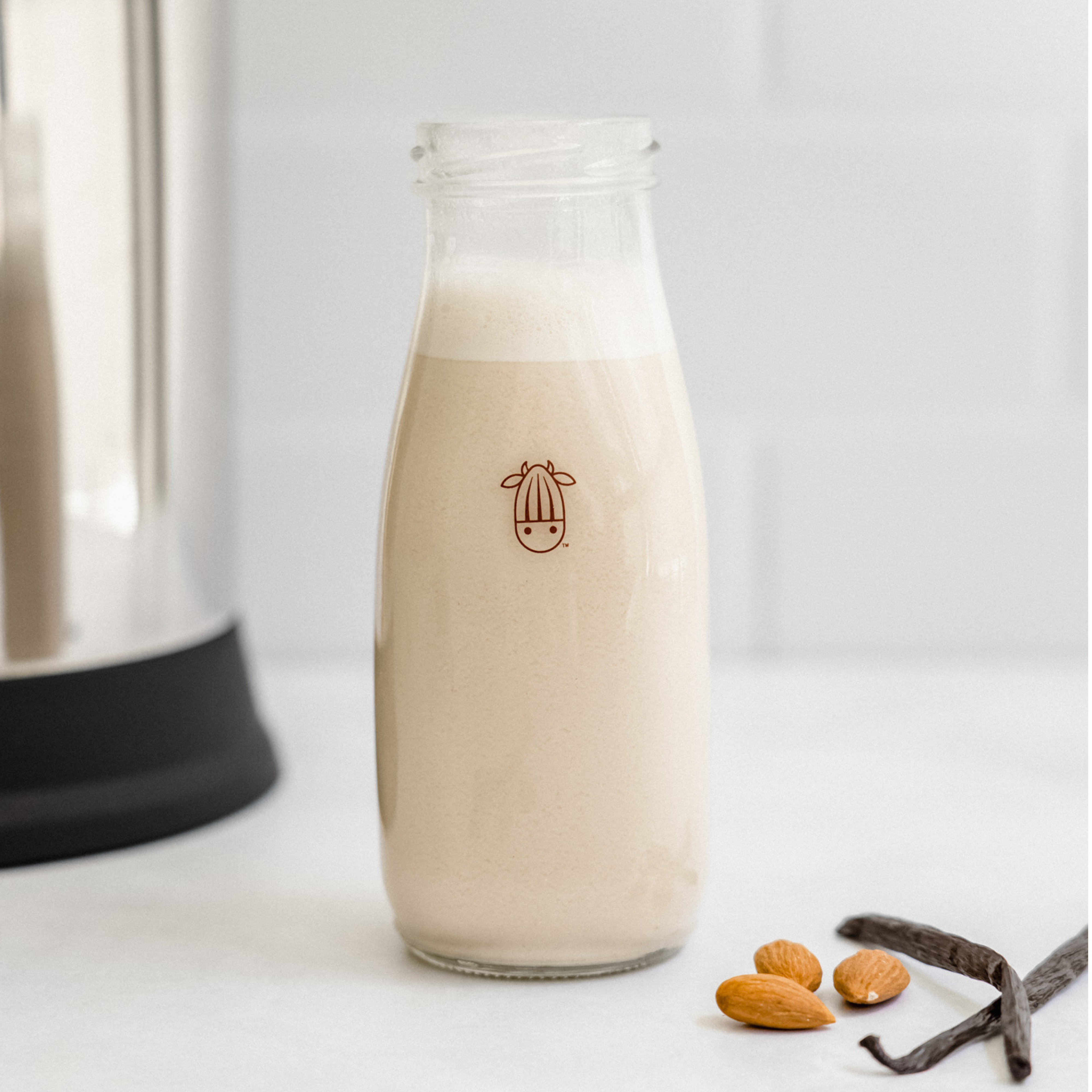 vanilla creamer in a glass bottle