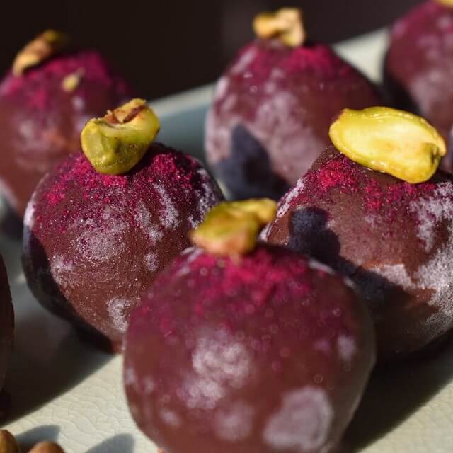 Raw Pistachio Goji Truffles