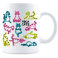 Yoga Cats Coffee Mug - White - DesignsByLouiseAdkins