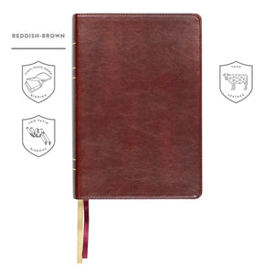 LSB Large Print Wide Margin Paste-Down Reddish-Brown Faux Leather - University Exchange