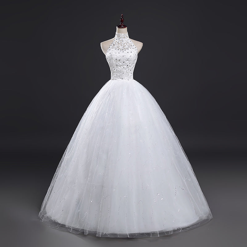 2019 Cheap Halter Lace Wedding Dress Vintage Vestidos De Novia Plus
