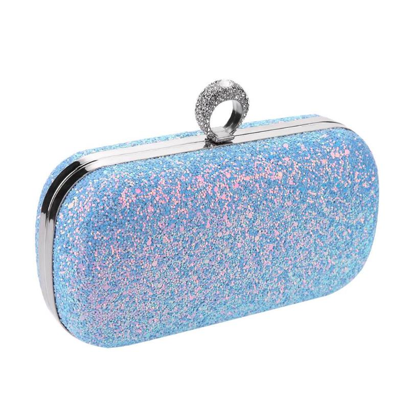 blue glitter handbag