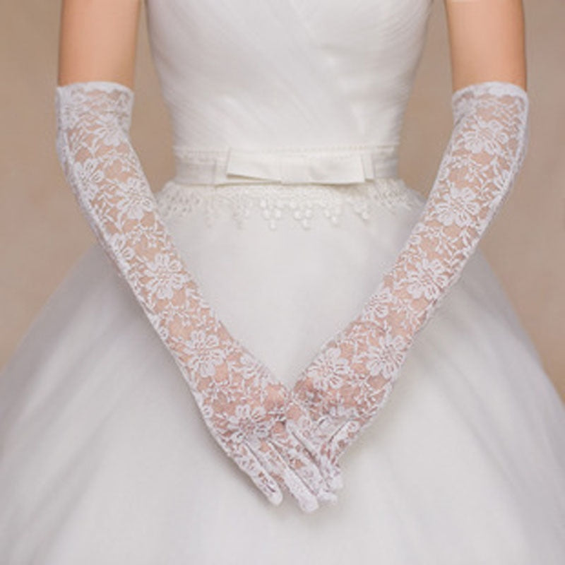 ivory lace bridal gloves