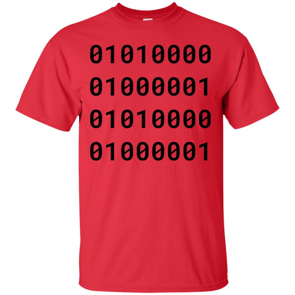 Men's Binary PAPA T-Shirt for Tech Geek - Nerd Fathers - Black Text