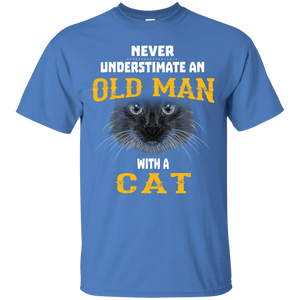 NewmeUp Men's Never Underestimate an Old Man With A Cat T-shirts