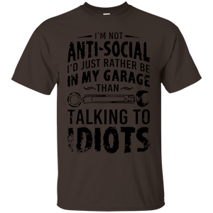 I'm Not Anti-Social Mechanic T-shirt(Black)