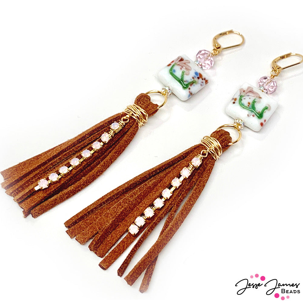 Jesse James Beads - Fairy Garden Earrings - Sara Ellis - Lampwork Beads