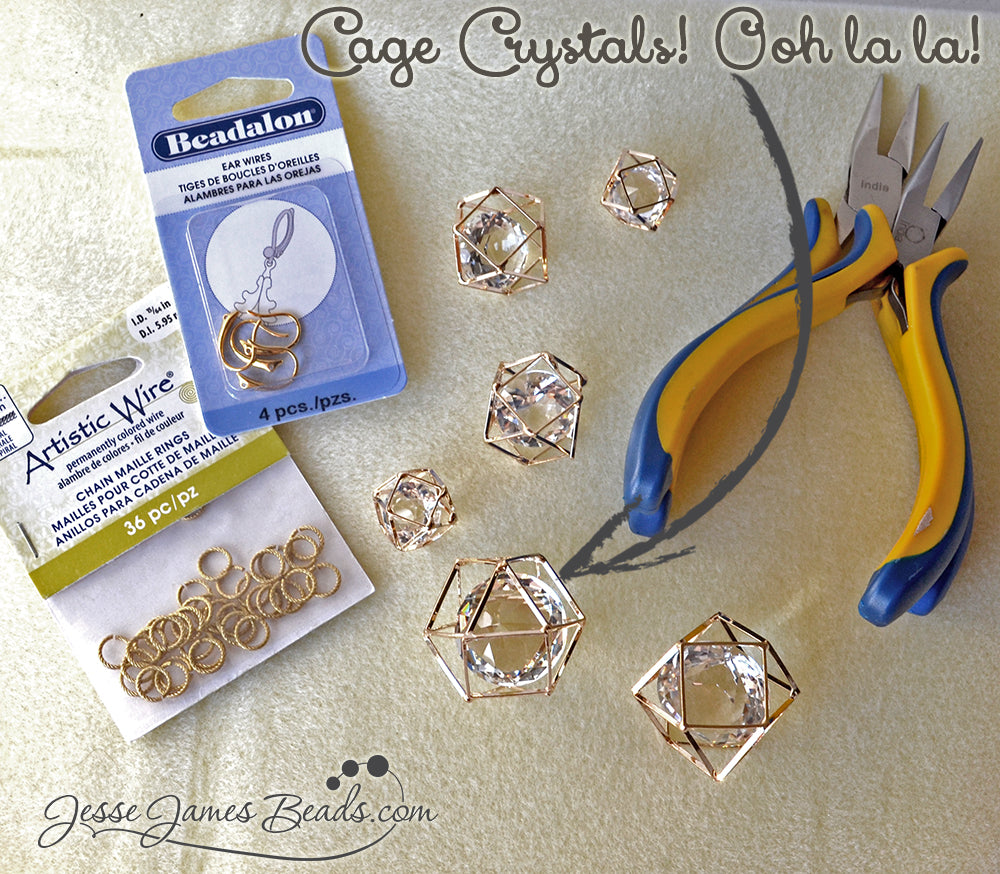 Glitzy Earring Project Tutorial - Supplies you need to create fancy dangle earrings - Jesse James Beads