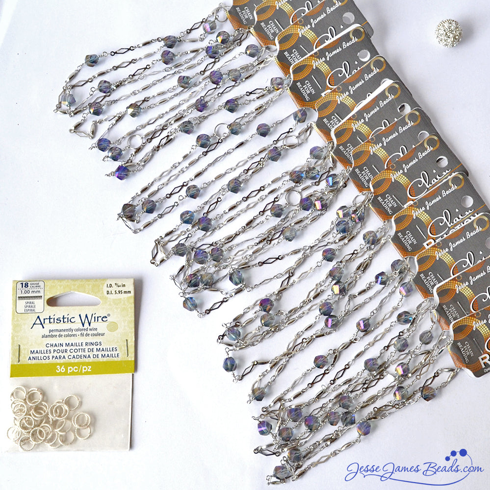 Layering Necklace Kit for Fashion Jewelry Making - Spring 2016 Fashion - Liquid Silver Beaded Chain Kit from Jesse James Beads
