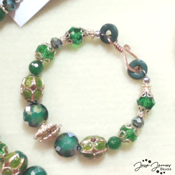 Memory Wire Bracelet Using Pantone Beads from Jesse James Beads - Jem Hawkes