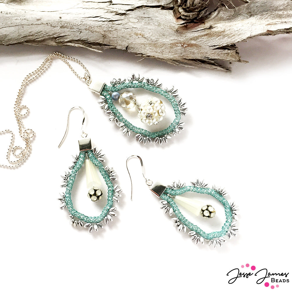 Jesse James Beads - SilverSilk and more - Seafoam Earrings