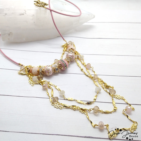 Sweet Peach Necklace featuring Jesse James Beads by Wendy Whitman