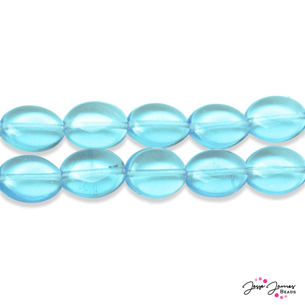 flat oval glass beads