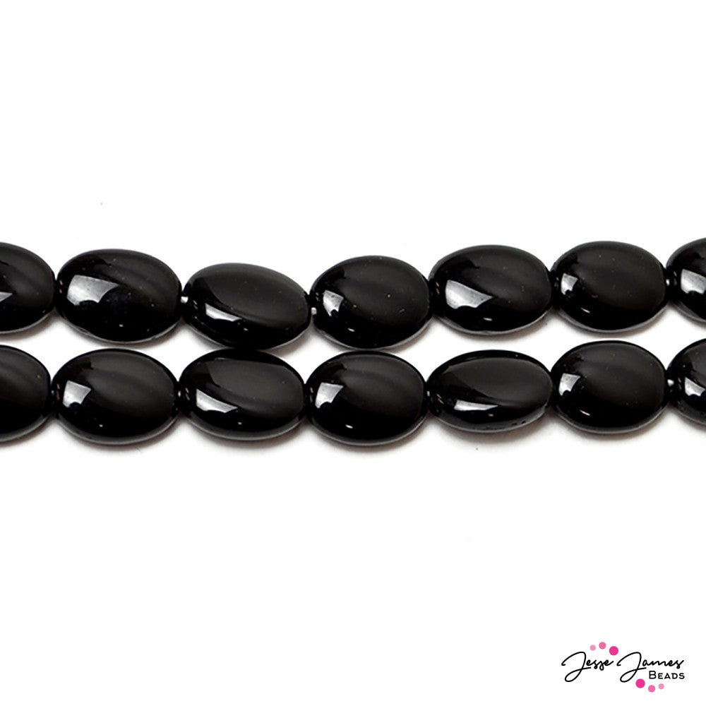 flat black beads