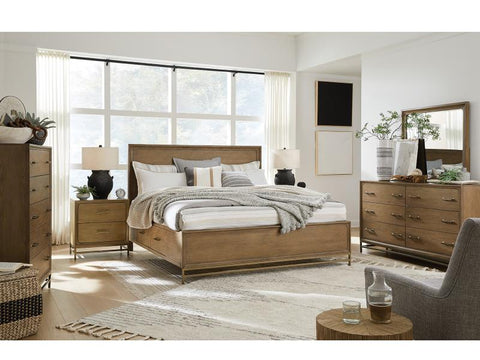 A designed bedroom set with a beautiful side dresser