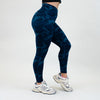 Heather Sailor Blue Camo V Waistband Leggings 7/8 25" - Mid High Rise