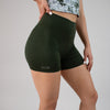 Heather Green Contoured High Rise Spandex Short - 5" - Go Go