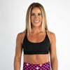 Racerback Sports Bra - Cami in Heather Black