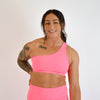 Heather Pink One Shoulder Sports Bra - Sylvie