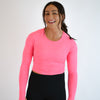 Foundation Long Sleeve Crop - Heather Electric Pink