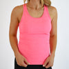 Low Back Crop Tank - Heather Electric Pink Breeze