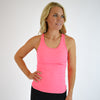 Low Back Crop Tank - Heather Electric Pink Breeze