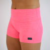 Heather Electric Pink Mid Rise Contour Training Shorts For Women