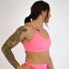 Racerback Sports Bra - Cami in Heather Electric Pink