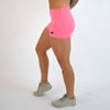 Heather Electric Pink Mid Rise Contour Training Shorts For Women