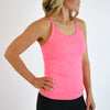 Heather Electric Pink Full Length Workout Tank - Switch Up