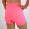 Heather Electric Pink High Rise Spandex Shorts